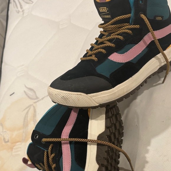 Vans Women's Black and Teal High-Top Sneakers - Picture 6 of 7
